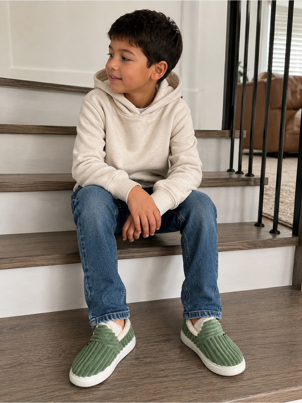 Comfy Green Kids Slippers